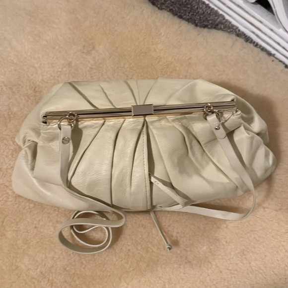 ZARA NEW LEATHER DOUBLE COMPARTMENT PLEATED CROSSBODY BAG OFF WHITE 6740/510 - Picture 8 of 8